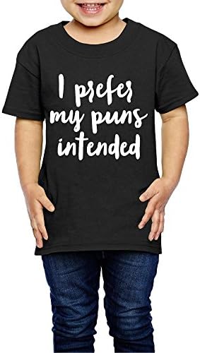 I Prefer My Puns Intended Funny Joke 100% Cotton Short Sleeve Cloth For Unisex Childrens/Kids (2-6 Years)