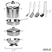 Barcaloo 11 Piece Play Pots and Pans Toy Set for Kids – Stainless Steel Pretend Cooking Pot & Pan Kitchen Toys