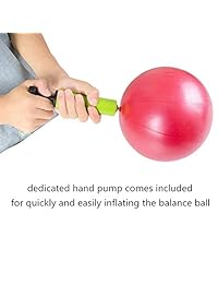 MU-MOON - Mini bola de ejercicio con bomba de mano para yoga, pilates, equilibrio corporal, entrenamiento de núcleo y estabilidad, 8.0 in