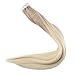 Fshine Tape in Hair Extensions 16 Inch Balayage Ash Blonde to Golden Blonde and Platinum Blonde Tape in Human Hair Extensions 20pcs 50g Straight Natural Remy Hair Tape in Extensions