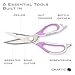 Kitchen Scissors - Multi-Function Kitchen Shears, Heavy Duty, Razor-Sharp Stainless Steel, Easy-Clean, Dishwasher-Safe (Pink Lavender)