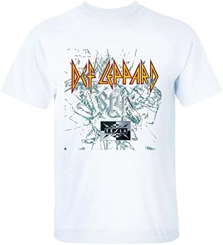 XHAND Men's Styx Def Leppard Tesla Tour 2016 T-Shirt white L