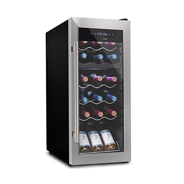 18-Bottle-Wine-Cooler-Refrigerator-WhiteRed-Wine-Fridge-Chiller-Countertop-Wine-Cooler-Freestanding-Compact-Mini-Wine-Fridge-18-Bottles-wDigital-Control-Glass-Door-NutriChef-PKCWCDS185