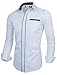 TAM WARE Men's Premium Casual Inner Contrast Slim-Fit Long-Sleeve Button Down Dress Shirt TWNMS310-1-CMS03-WHITE-US M