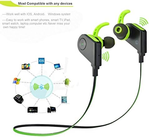 Magnet Bluetooth Headphones Headsets Stereo Wireless Earphones Sweatproof Runner Sport Gym Earbuds Built-in Microphone, Premium Sound with Bass + CB Styles Pen