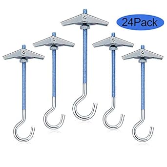 Higift 24 Packs Ceiling Hooks Heavy Duty Swag Hooks Toggle Wings