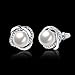Fulemay 18K Gold Plated Stud Earrings, Clear Zirconia Twist