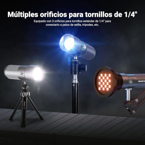 NEEWER Basics RGB Photography Flashlight, 4 Color/20 Gobo Filter/CRI95+/7500 mAh,10W 6300K Portable LED Spotlight Environmental Video Aluminum Sunset Effect for Studio Lighting Recording, FL10