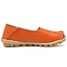 CIOR Women's Genuine Leather Loafers Casual Moccasin Driving Shoes Indoor Flat Slip-On Slippers,M911,Orange,40