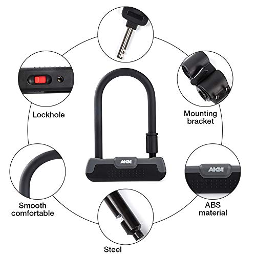 image for AKM Bike U Lock-Heavy Duty Bicycle U Lock 18mm Bike Lock Shackle with 
