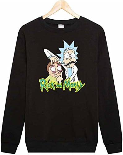 Autumn winter Anime Men Rick Morty hoodies Peace Among Worlds Folk Hoodie Sweatshirts Pullover black M