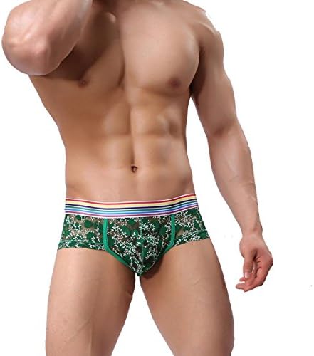 Hindom Men's See-Through Underwear Boxer Briefs Soft Mesh Underpants