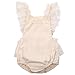 Baby Girls Lovely Ruffle Lace Collar Bodysuit with Headband (9M, Beige)