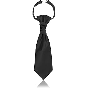 Thfaeyta Pre Tied Ascot Ties for Men Pre Tied Men's Neck Tie | 3.9" Solid Color Mens Short Tie Wide Vintage Satin Cravat Tie