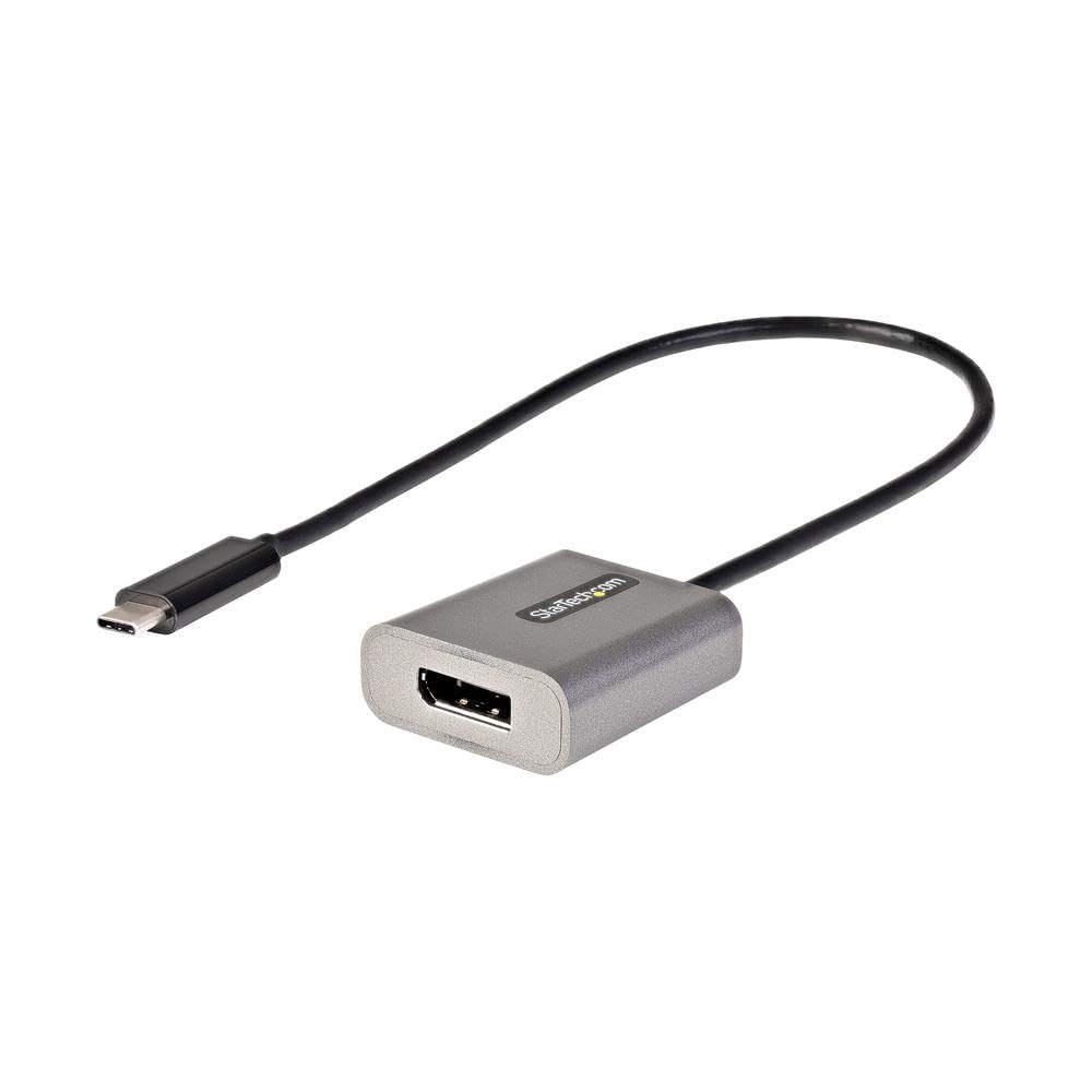 StarTech.com USB C to DisplayPort Adapter, 8K/4K 60Hz USB-C to DisplayPort 1.4 Dongle, USB Type-C to DP Monitor Video Converter, Works w/TB3 - 12" Attached Cable, Upgraded Version of CDP2DP (CDP2DPEC) — image 1