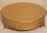 Belmont 18 Inch Matte Gold Round Wedding Cake Stand Plateau-