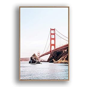 Framed Canvas Wall Art for Living Room, Bedroom Brooklyn Bridge and New York City Canvas Prints for Modern Home Decoration Ready to Hang - 16"x24" inches