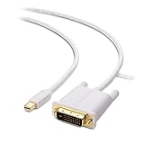 Cable Matters Mini DisplayPort to DVI Cable (Mini DP to DVI Cable) in White 6 Feet - Thunderbolt and Thunderbolt 2 Port Compatible