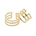 High Gloss Three Line Midi Knuckle Ring Set of Two (Gold Plated)