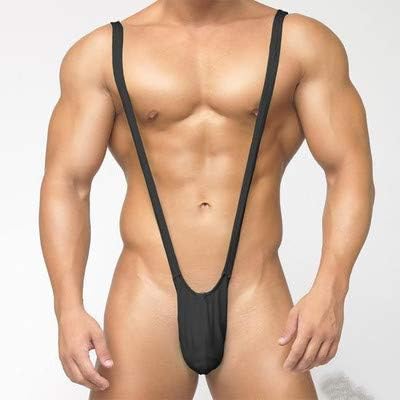 YUCH Men'S Underwear V-Neck Pajamas Jumpsuit T-Pants