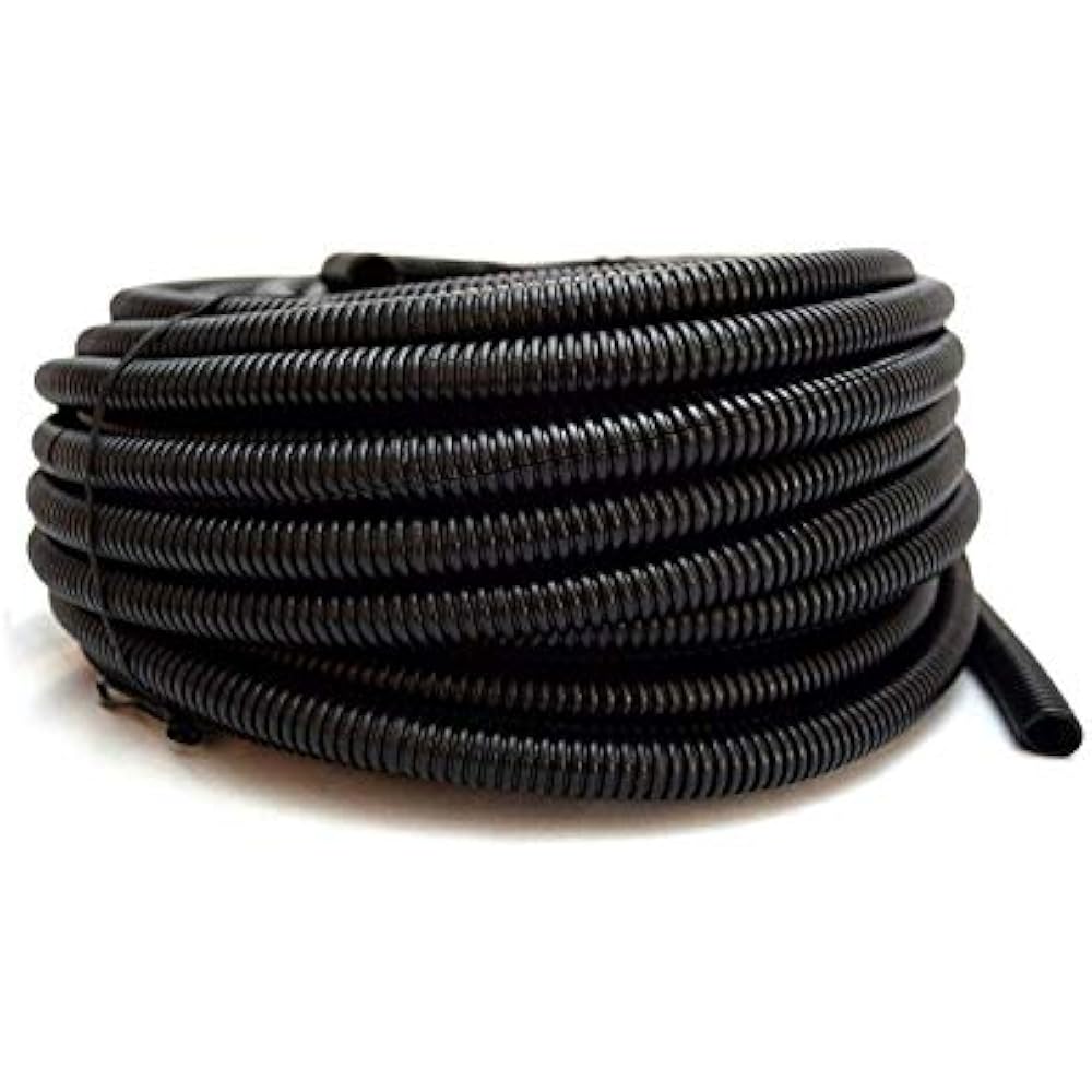 Wire Loom Black 100&39 Feet 3/8" Split Tubing Hose Cover Auto Home