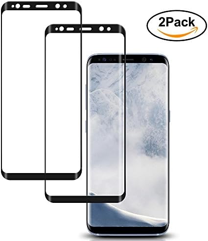 Galaxy S9 Plus Screen Protector [2Pack], YoJiSa Tempered Glass Screen Film, 3D Curve Edge Dot Matrix Full Coverage with Bubble-Free [Case Friendly] Screen Protector for Samsung Galaxy S9+ Plus -Black
