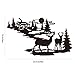 Deer & Woodland Cabin Metal Wall Art, Iron Deer Rustic Wall Decor, Laser Cut Forest Cabin Home Office Decor Deer Hanging Kit, Hanging Decor for Living Room, Bedroom, Bathroom