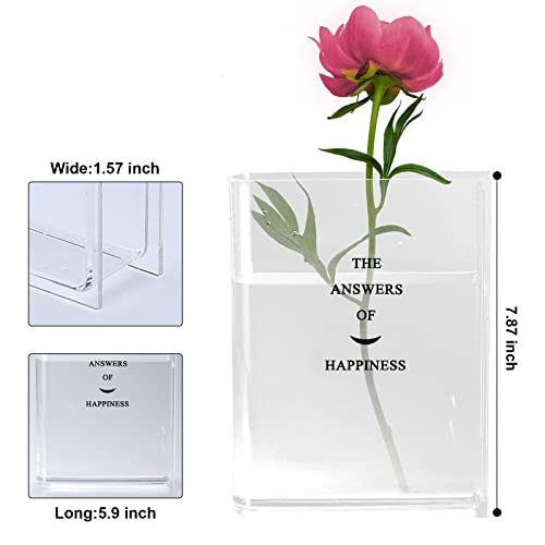 osseph Book Vase, Decorative Acrylic Book Vase for Flower, Cute Bookshelf Vase Decor for Floral Arrangement Centerpiece Decor, Perfect for Weddings, Parties, Hotels, Cafes and Table Decorations(white)