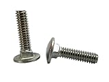 Stainless 1/4-20 x 1" Carriage Bolt (3/4" to 5" Lengths Available in Listing), 18-8 Stainless Steel,50 Pieces (1/4-20x1)