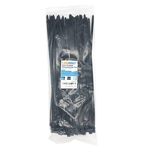 120lb Zip Ties Heavy Duty, 16" x 0.3" Ultra Strong Black Plastic Tie