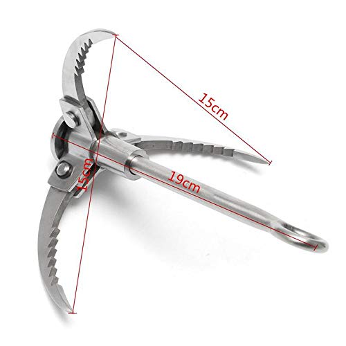 SODIAL Outdoor Sporting Wilderness Survival Carabiner Grappling Folding Three Paws Hook Ice Rock Mountain Climbing Tool