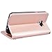Galaxy S6 Edge Case, CinoCase Luxury 3D Bling Crystal Shiny Rhinestone Wallet Leather Purse Flip Card Pouch Stand Cover Case with Lovely Heart Pendant for Samsung Galaxy S6 Edge - Rose Gold