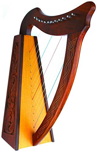 image for DEURA HARP CELTIC 12 STRINGS BABY LAP HARP with BAG DH-12B, ROSEWOOD