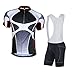 sponeed Men's Biking Bibs Shorts Padded Cycling Jerseys Shirt Riding Gift Clothig US L Gray