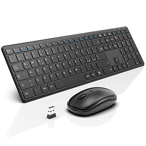 Tastiera E Mouse Wireless Colorati: Set Da 2,4 GHz Con 104 Tasti Rotondi Stile Retro, Per PC E Laptop, Colore Tè Al Latte