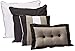 Chezmoi Collection 8-Piece Luxury Striped Comforter Set (Black/White/Grey, Full)