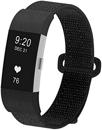 CosyZanx Compatible for Fitbit Charge 2 Strap, Soft Nylon Sport Replacement Wristband for Men Women Adjustable Lightweight Accessories Bands for Fitbit Charge 2