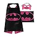 Dress up Costume Cape and Mask Set with Drawstring Backpack and Matching Shaped Rubber Wristbands for Kids, Birthday Party Children (4pcs for Girls)