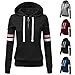 wuliLINL Women's Striped Pocket Hoodie Sweatshirt Athletic Pullover Sweatshirt Hoodies