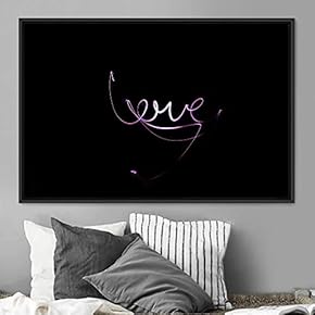 signwin Framed Canvas Wall Art Illuminated Words 3D...