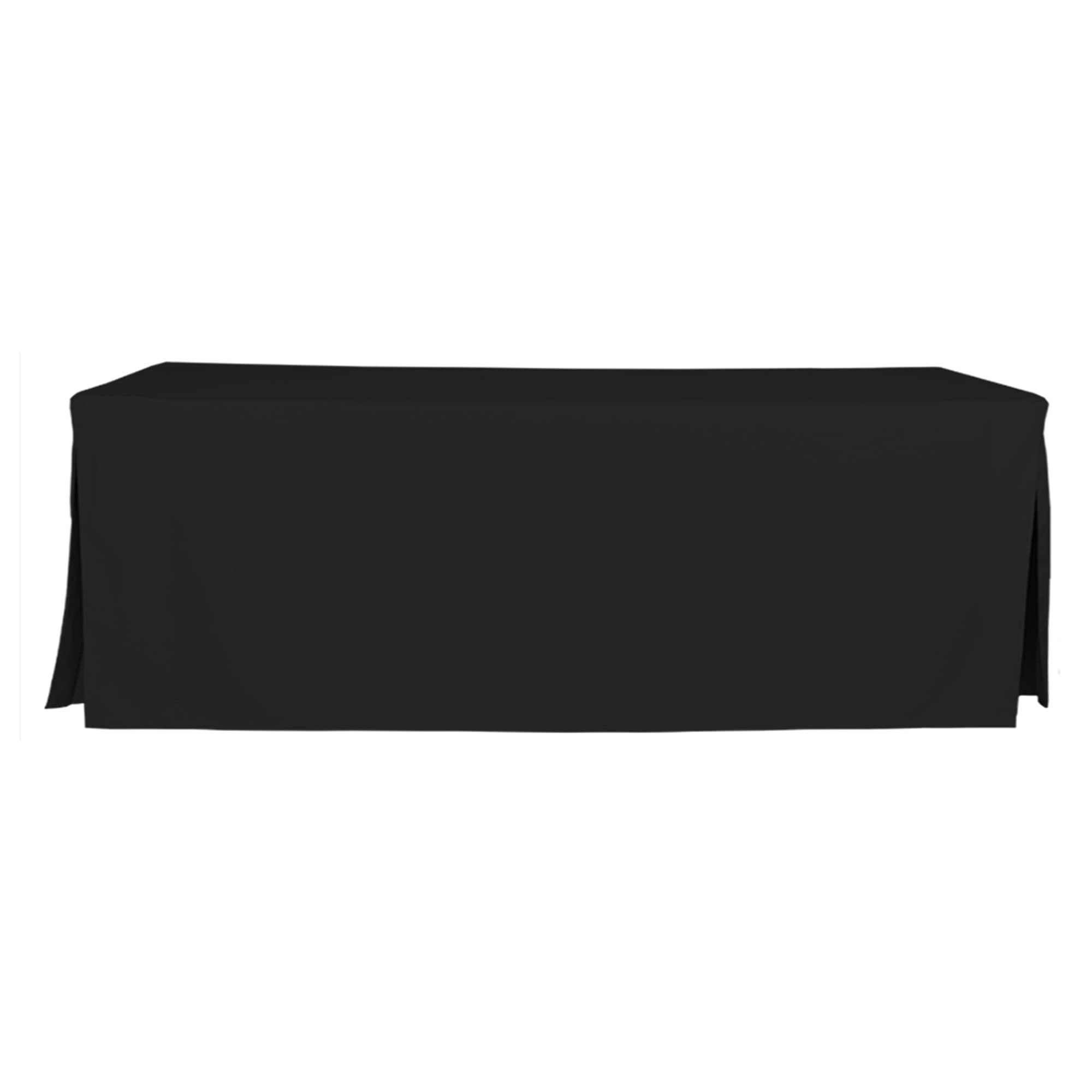 Photo 1 of Tablevogue Machine Washable Polyester Solid Fitted Stain Resistant Table Cover Rectangular 96-inch Tablecloths for Events Wedding Special Occasions Table Cloth 8-Foot, Black
