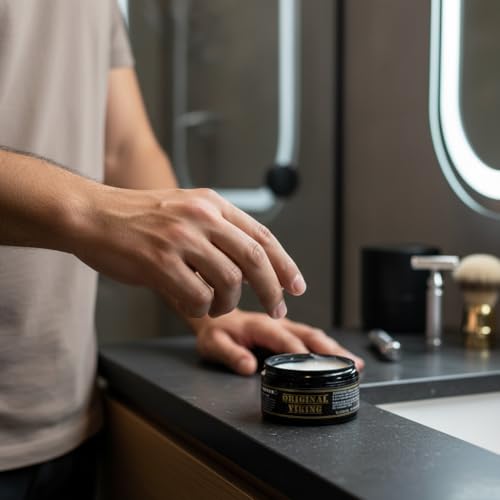 ORIGINAL VIKING | Cera MATE PREMIUM CON FÓRMULA COMPLETAMENTE NUEVA para Barba, Bigote y Cabello. Efecto Mate para un look moderno y casual, da textura a tu estilo, modelado preciso y duradero. Con Aroma Seductor, Sin sustancias dañinas, Vegano, Cruelty-Free. Atrévete y Conquístalo todo 120g