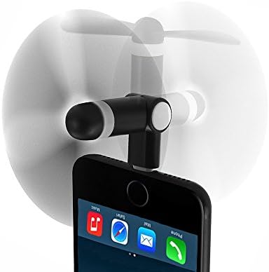 iPhone 8 Mini Fan, Wuedozue 180 Rotating Portable 8Pin Lightning Cool Cooler Mobile Phone Fan for iPhone 8 / 8 Plus / X / 7 / 7 Plus / 6 / 6 s / iPad and More (Black)