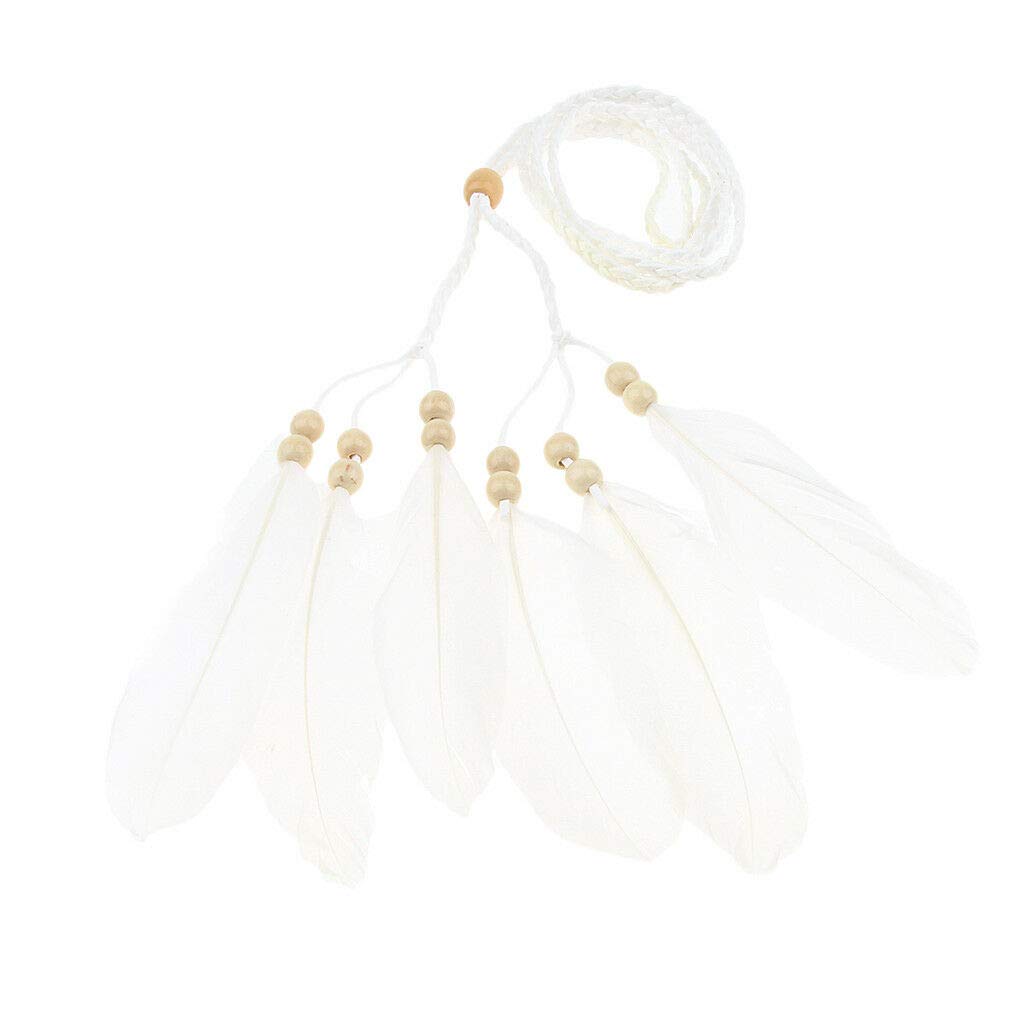 Amazon Com Mopolis Womens Boho White Feather Rope Crown Headdress