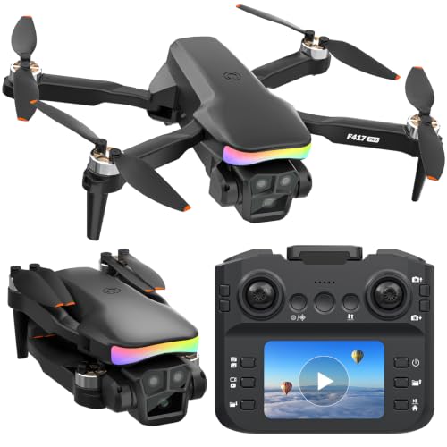 F417PRO LCD‑Bildschirm Fernsteuerung FPV Mini Drohne mit 1080P HD‑Kamera, Type‑C Aufladung, Fluggerät unter 249g, Spielzeug Drohne für Erwachsene Kind