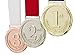 Decade Awards 2nd Place Silver Olympic Style Die Cast Medal with Red, White & Blue Neck Ribbon (Silver) 3.25 inch Diameter