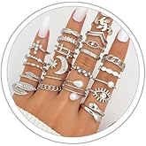 LKingel Chunky Gold Rings for Women Gold Baroque Pearl Rings Open Adjustable Pearl Ring Stacking Knuckles Rings Set Boho Prom Costume Fashion Jewelry for Women 2026