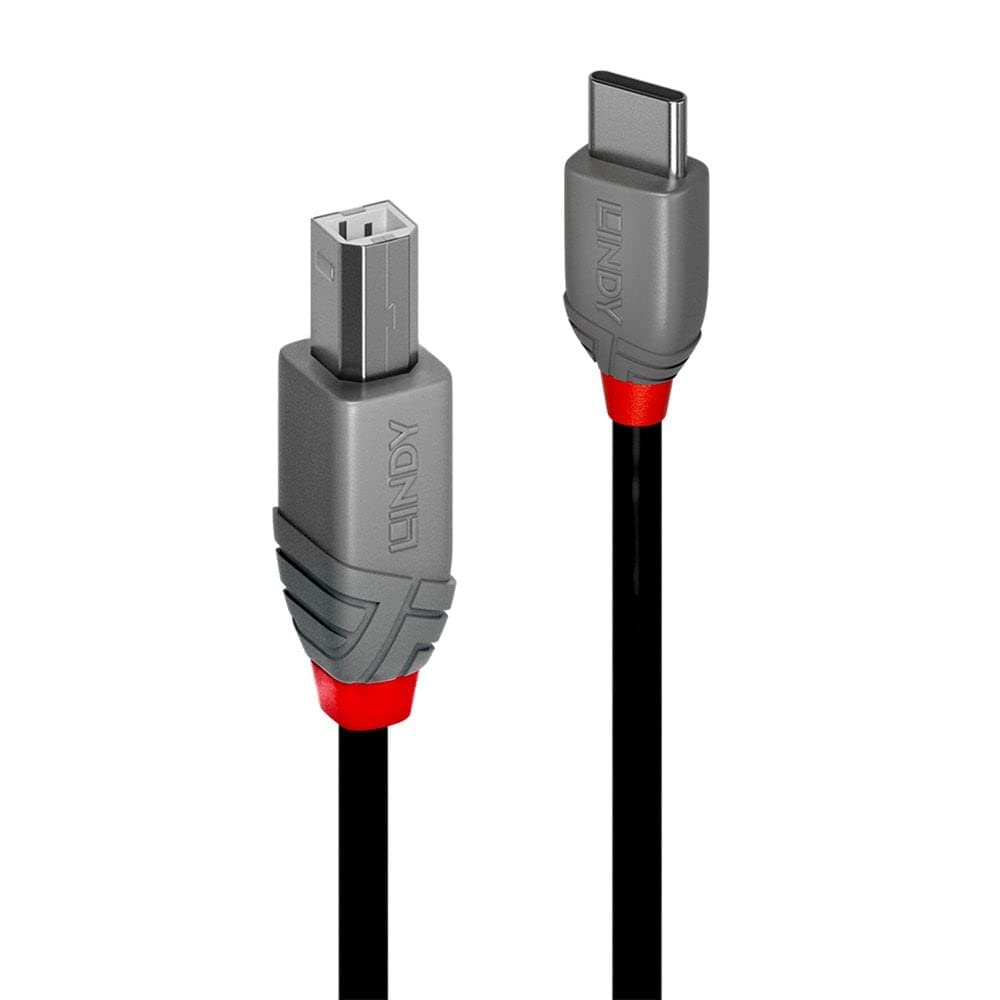 LINDY 3m USB 2.0 Type C to B Cable, Anthra Line