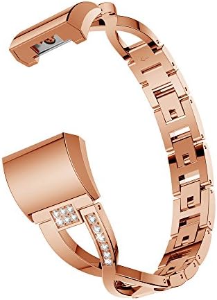 HARRYSTORE Compatible Fitbit Charge 2 Straps Women Fitbit Charge 2 hr Band Straps Bracelet Bangle Wristbands Accessories Fit bit Charge 2 Replacement Bands Small Large Metal
