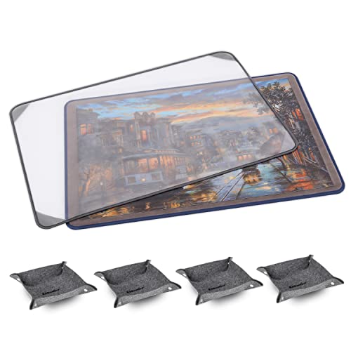 Jigsaw Puzzle Board with Cover & Sorting Trays Kidoodler 33x22